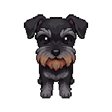 Esnupi, a Miniature Schnauzer in pixel art