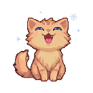 kitten catching snowflakes