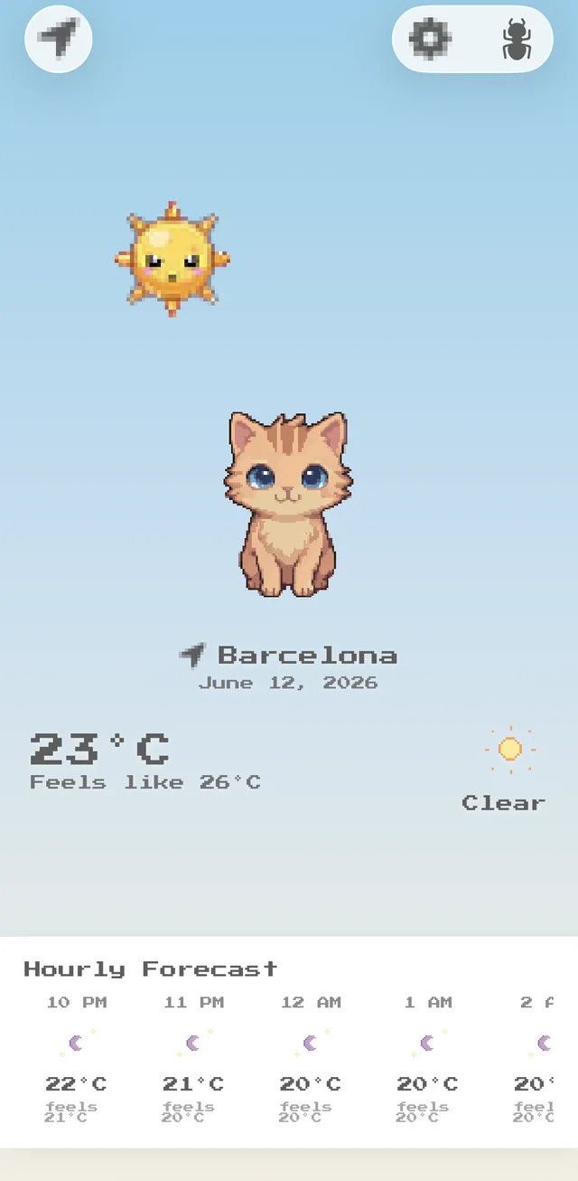 Sky Critter running on an iPhone